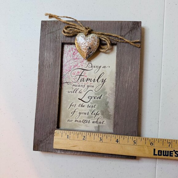 Family Love Picture Frame Rustic Distressed Home Decoration Valentine Heart - Picture 7 of 14